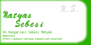 matyas sebesi business card